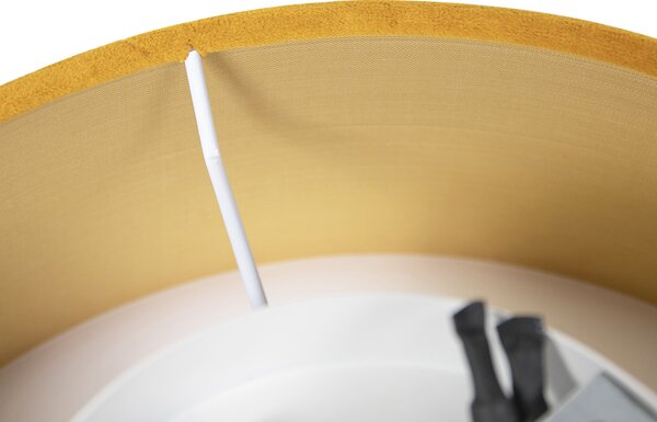 Moderní stropní svítidlo žluté se zlatým vnitřkem 30 cm - Drum