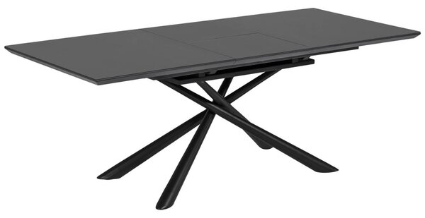 Černý skleněný rozkládací jídelní stůl Kave Home Theone 160-210 x 90 cm