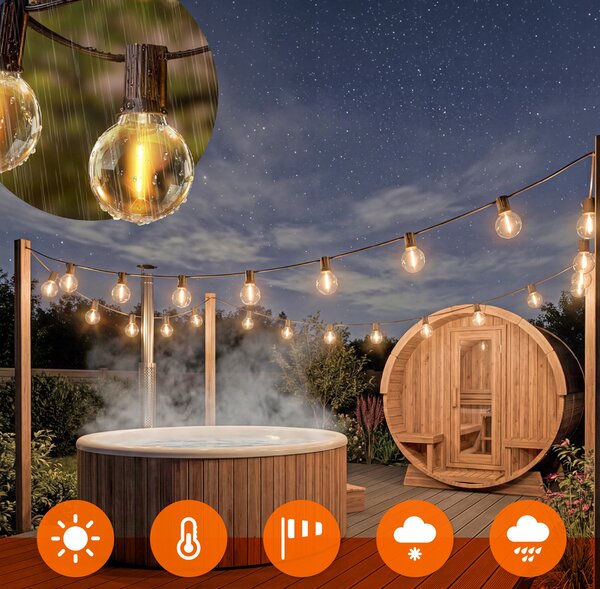Smart LED Zahradní světelná girlanda 20m/36x/LED žárovka E12
