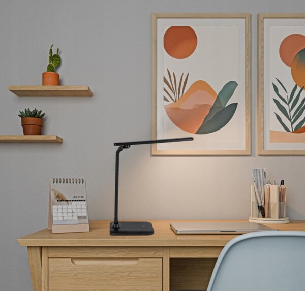 Smart LED LED stolní dotyková pracovní lampa 5W 200Lm USB-C černá barva