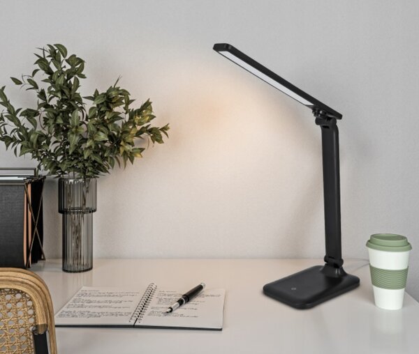 Smart LED LED stolní dotyková pracovní lampa 5W 200Lm USB-C černá barva
