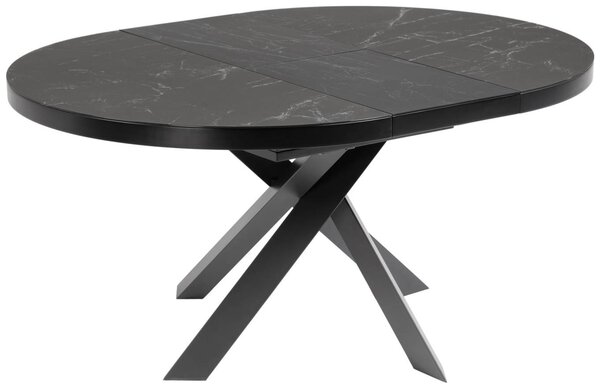 Černý mramorový rozkládací jídelní stůl Kave Home Vashti 120 - 160 cm