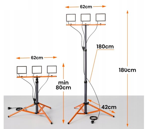 Smart LED LED reflektor se stojanem 3x50W/16500Lm/IP65