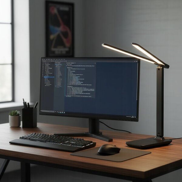 Smart LED LED stolní dotyková pracovní lampa 2x5W 2x200Lm USB-C černá barva