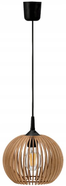 LED STROPNÍ ZÁVĚSNÉ SVÍTIDLO, DŘEVĚNÉ, 1xE27 + KLIP PRO SNADNOU MONTÁŽ BERGE