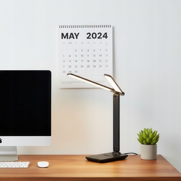 Smart LED LED stolní dotyková pracovní lampa 2x5W 2x200Lm USB-C černá barva