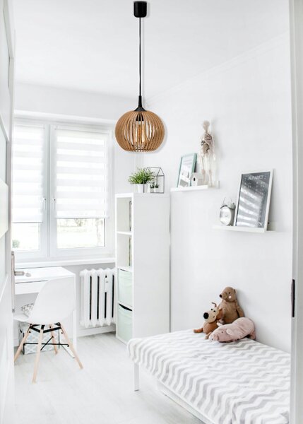 LED STROPNÍ ZÁVĚSNÉ SVÍTIDLO, DŘEVĚNÉ, 1xE27 + KLIP PRO SNADNOU MONTÁŽ BERGE