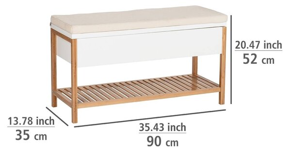 Botník s béžovým sedákem FINJA, bambus, Wenko