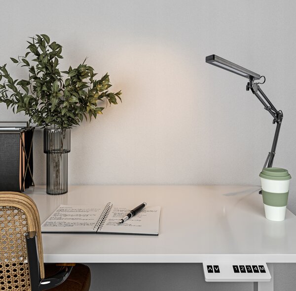 Smart LED LED stolní stmívatelná pracovní lampa s klipem 5W/200Lm/černá barva