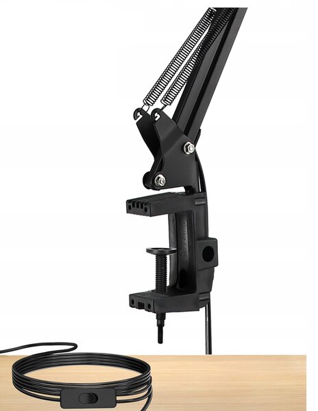 Smart LED LED stolní stmívatelná pracovní lampa s klipem 5W/200Lm/černá barva