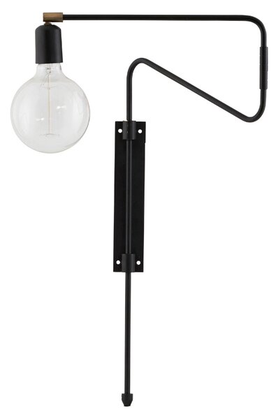 House Doctor Černé kovové nástěnné světlo Swing 35 cm
