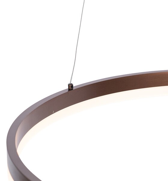 Závěsné svítidlo tmavě bronzové 60 cm vč. LED 3-stupňové stmívatelné - Anello