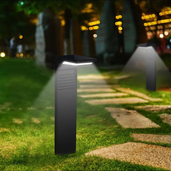 Solární LED zahradní lampa na zahradní sloup se senzorem soumraku
