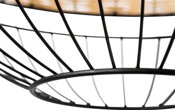 Orientální závěsné svítidlo černé s ratanem 38 cm - Emir