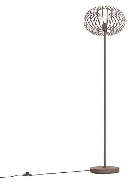 Designová stojací lampa rezavě hnědá - Johanna