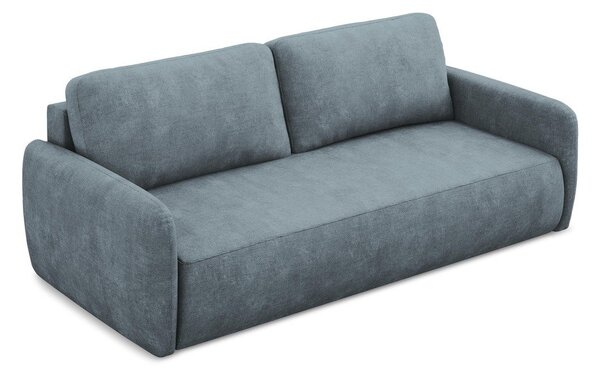 Šedomodrá žinylková rozkládací/s úložným prostorem pohovka 218 cm Lilo – Makamii