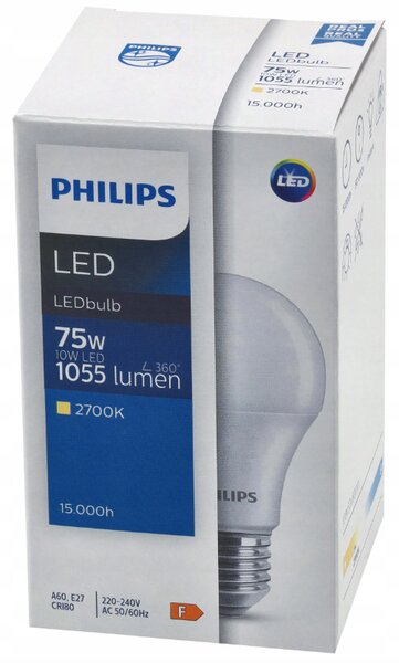SADA 10 KS žárovek PHILIPS LED E27 10W 1055lm Teplá LED žárovka 2700K