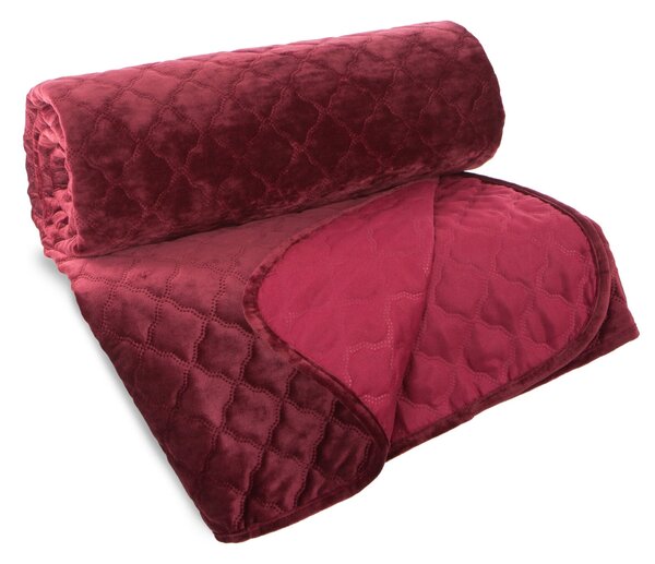 PŘEHOZ NA POSTEL VELVET3 170X210 CM BORDOVÝ
