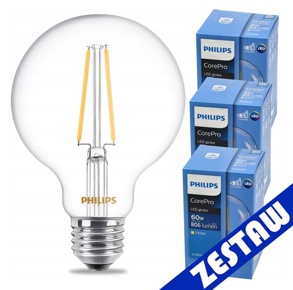 SADA 3 ks. E27 G93 LED žárovka 7W WW 806lm CorePro 2700K