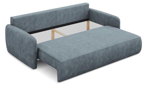 Šedomodrá žinylková rozkládací/s úložným prostorem pohovka 218 cm Lilo – Makamii