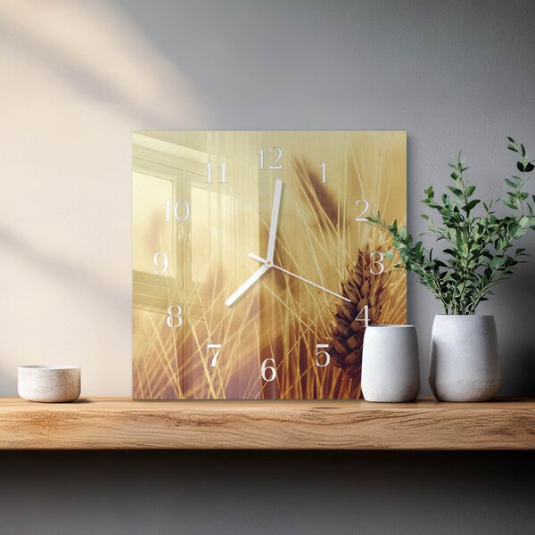 Skleněné hodiny Obilí zskb-30x30-00086975