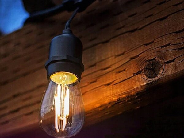 ZAHRADNÍ SVĚTELNÝ ŘETĚZ 10M 10xE27 Sada s LED žárovkami IP44