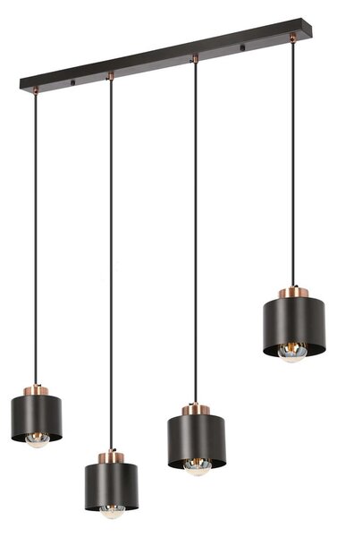 Černé kovové závěsné svítidlo 12x75 cm Olena – Candellux Lighting