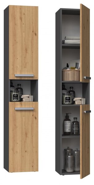 TP Living Koupelnová skříňka NEL I antracit/dub artisan