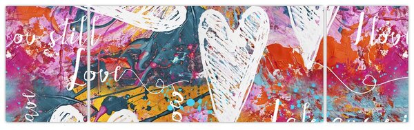 Obraz - Srdce na abstraktním pozadí (170x50 cm)
