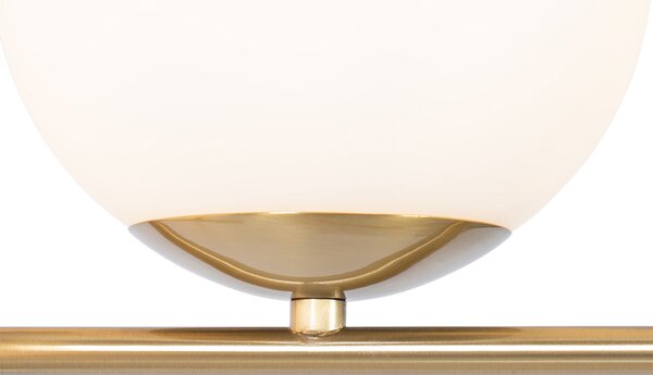 Art Deco závěsné svítidlo zlaté s opálovým sklem 3-světlo - Flore