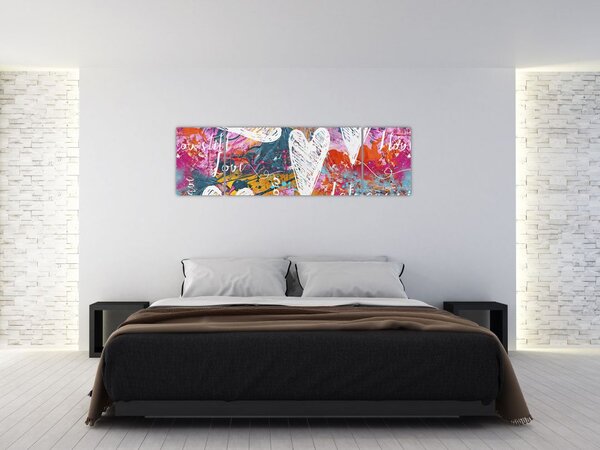 Obraz - Srdce na abstraktním pozadí (170x50 cm)