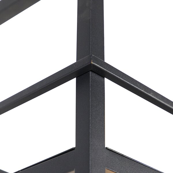 Chytré závěsné svítidlo černé s policí velké 4-světlo vč. Wifi G95 - Cage Rack