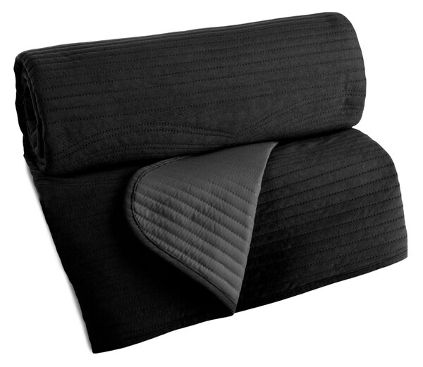 PŘEHOZ NA POSTEL VELVET2 170X210 CM ČERNÝ