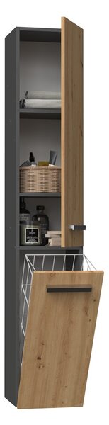 TP Living Koupelnová skříňka s košem na prádlo NEL IV antracit/dub artisan