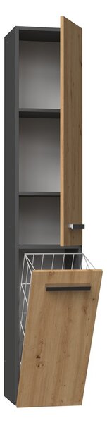 TP Living Koupelnová skříňka s košem na prádlo NEL IV antracit/dub artisan