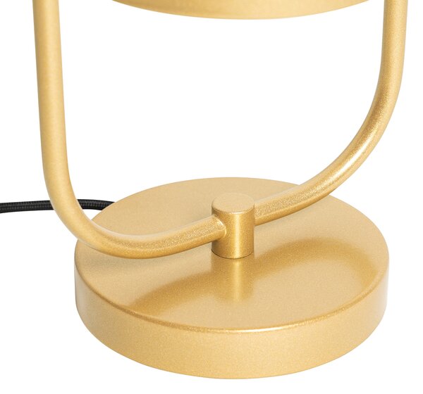 Art Deco stolní lampa zlatá s bílým sklem - Isabella