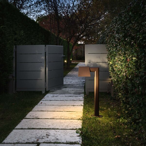 Il Fanale Z2C1 Saint Tropez, industriální sloupkové svítidlo do exteriéru, 1x15W E27, hnědá, výška 87cm, IP65