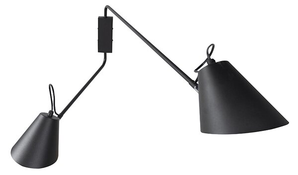 Chytrá moderní nástěnná lampa černá 2-světla nastavitelná vč. WiFi A60 - Lune