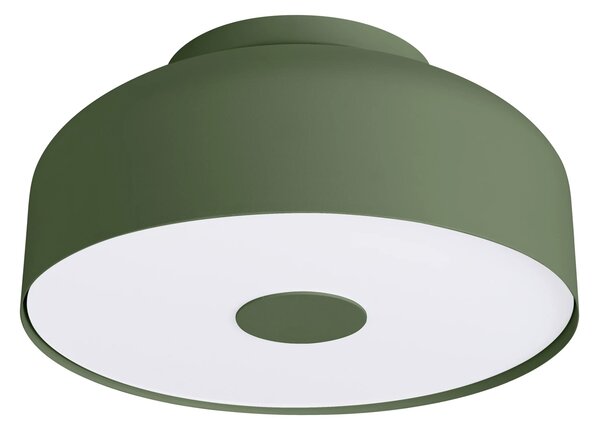 Stropní svítidlo Omiq, 1x olivově zelené kovové stínítko, (bílý plast), (fi 30 cm)