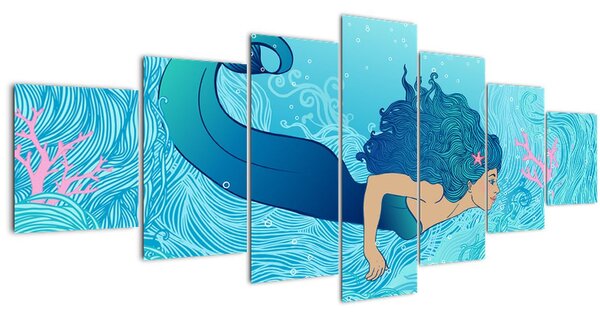 Obraz - Mořská panna (210x100 cm)