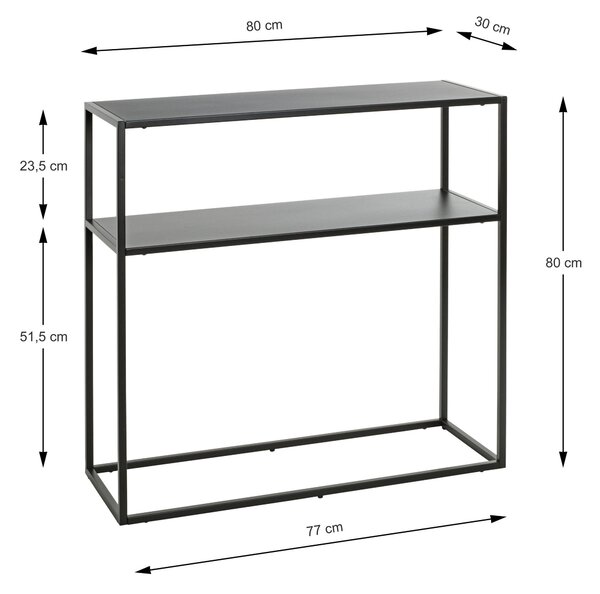 KONZOLOVÝ STOLEK, černá, kov, 80/30/80 cm - Online Only konferenční stolky, Online Only