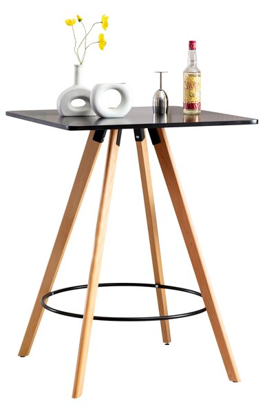 Barový stůl Nerja natura, hranatý ~ v105 x 80 x 80 cm Barva Tmavě hnědá