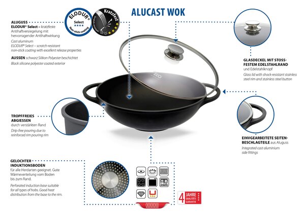 WOK vrstva z keramiky 32 cm ELO - Online Only vaření, Online Only