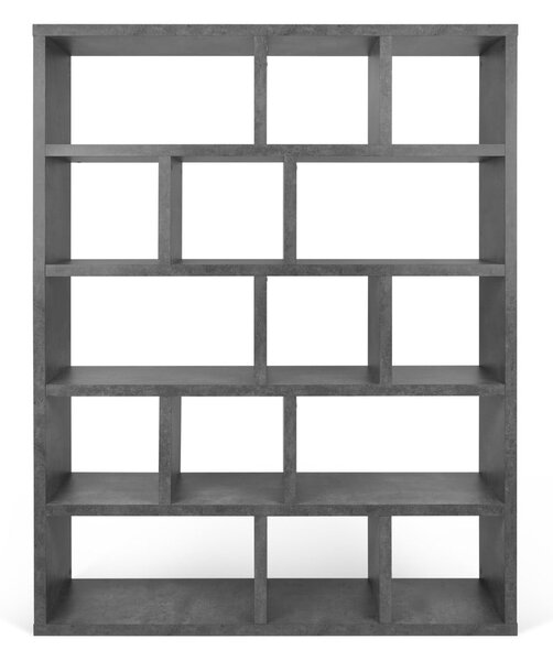 Šedá knihovna v dekoru betonu 150x198 cm Berlin – TemaHome