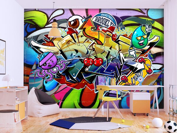 Murando DeLuxe Tapeta Graffiti třešně Rozměry (š x v) a Typ: 245x175 cm - samolepící