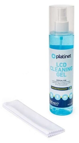 Čisticí gel na LCD obrazovky Platinet 250 ml + utěrka z mikrovlákna, bílá
