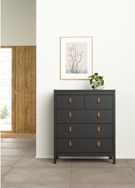Černá vysoká komoda 82x99 cm Madrid – Tvilum