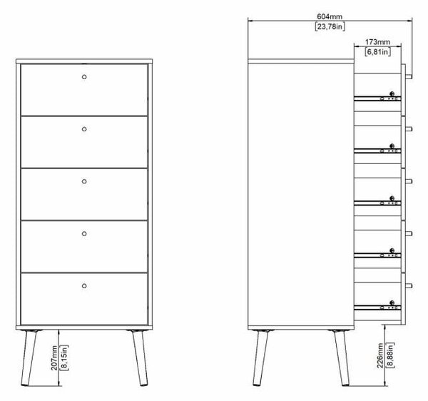 Bílá vysoká komoda 50x120 cm Bodo – Tvilum