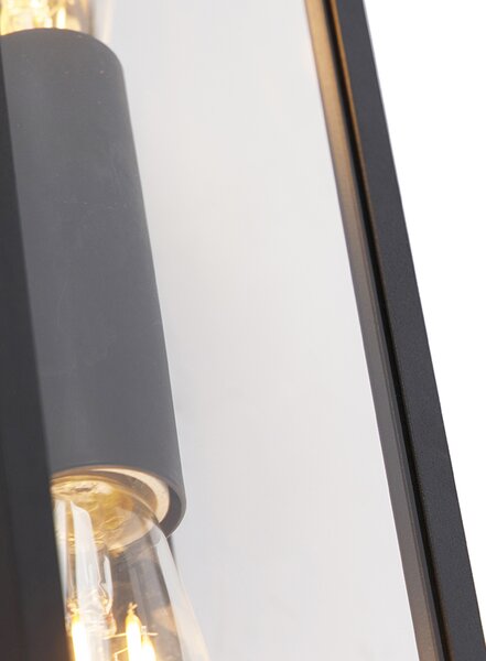 Chytré nástěnné svítidlo černé 38 cm 2-světla IP44 vč. Wifi ST64 - Charlois