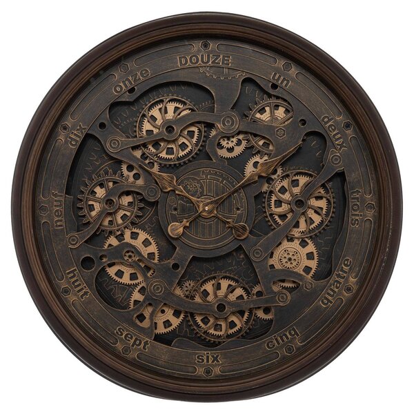 Nástěnné hodiny Alban, vintage, viditelný mechanismus, ? 76 cm